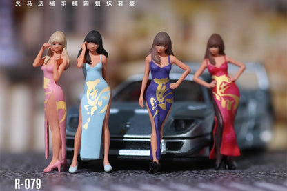 (Pre-Order) (MO223079) Fire Horse Bestowing Blessings Car Model Four Sisters Set