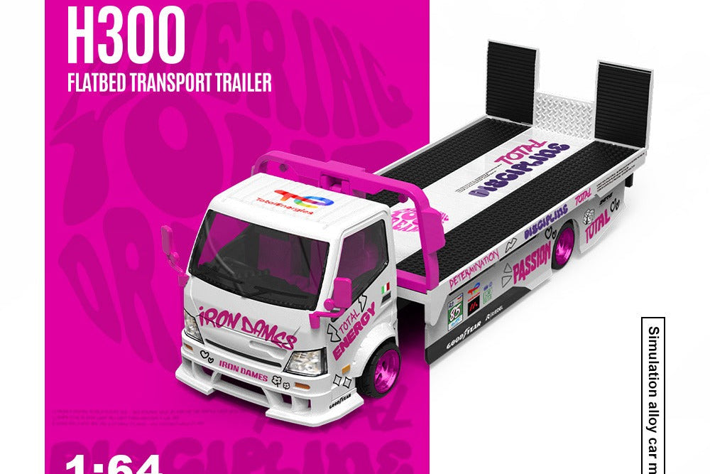 (Pre-Order)(CC647230) H300 Flatbed Transport Trailer - Iron Dames Livery