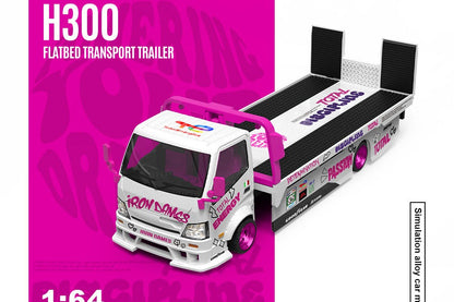 (Pre-Order)(CC647230) H300 Flatbed Transport Trailer - Iron Dames Livery