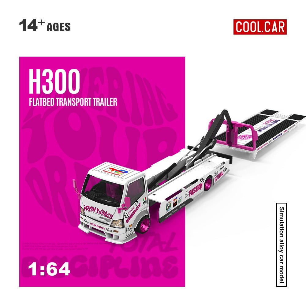 (Pre-Order)(CC647230) H300 Flatbed Transport Trailer - Iron Dames Livery
