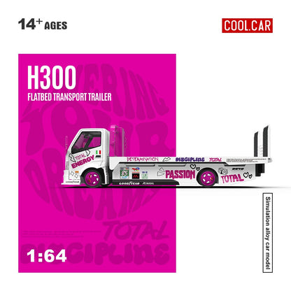(Pre-Order)(CC647230) H300 Flatbed Transport Trailer - Iron Dames Livery