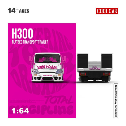 (Pre-Order)(CC647230) H300 Flatbed Transport Trailer - Iron Dames Livery