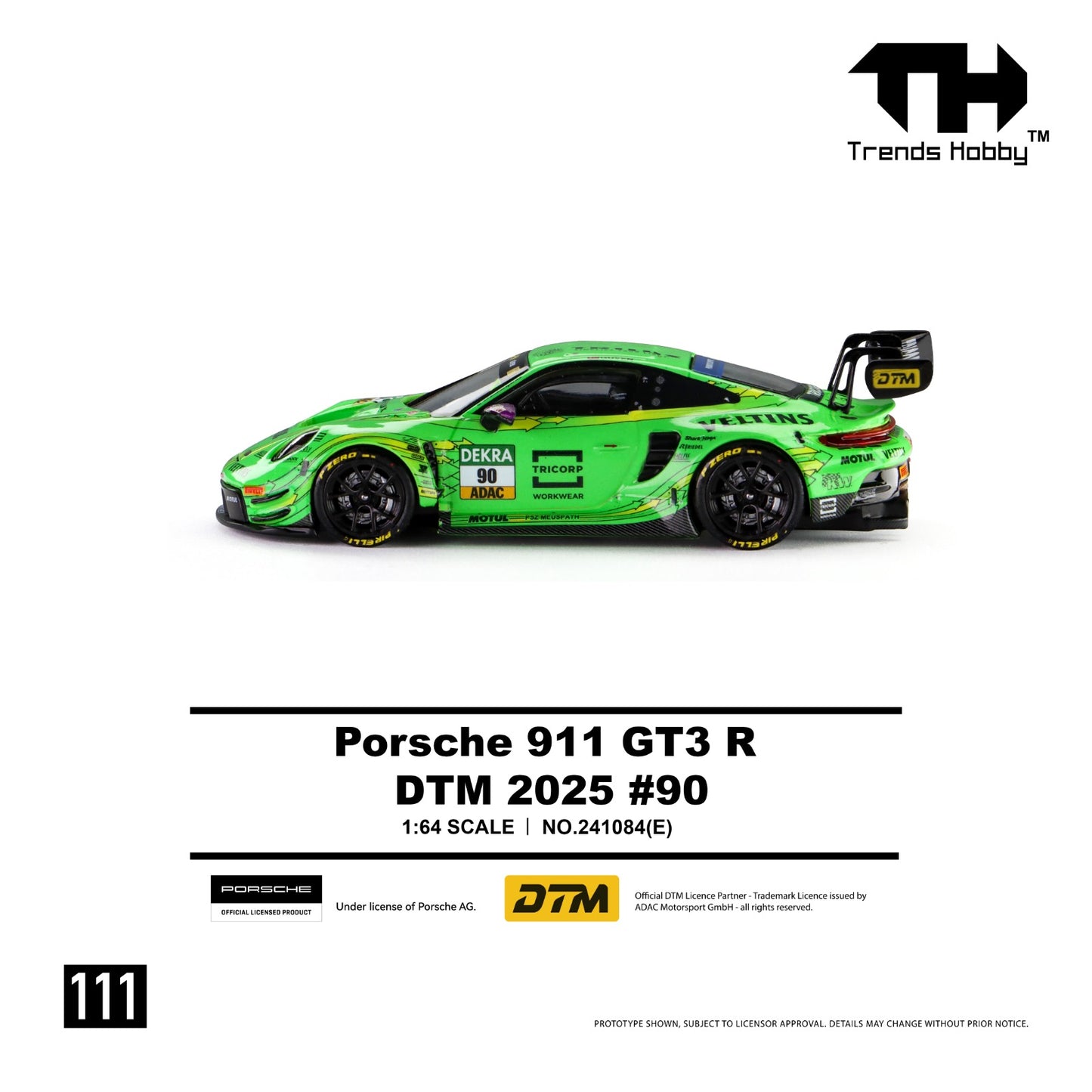 (Pre-Order)(241084(E)) Trends Hobby 1:64 Porsche 911 GT3 R - DTM 2025 #90