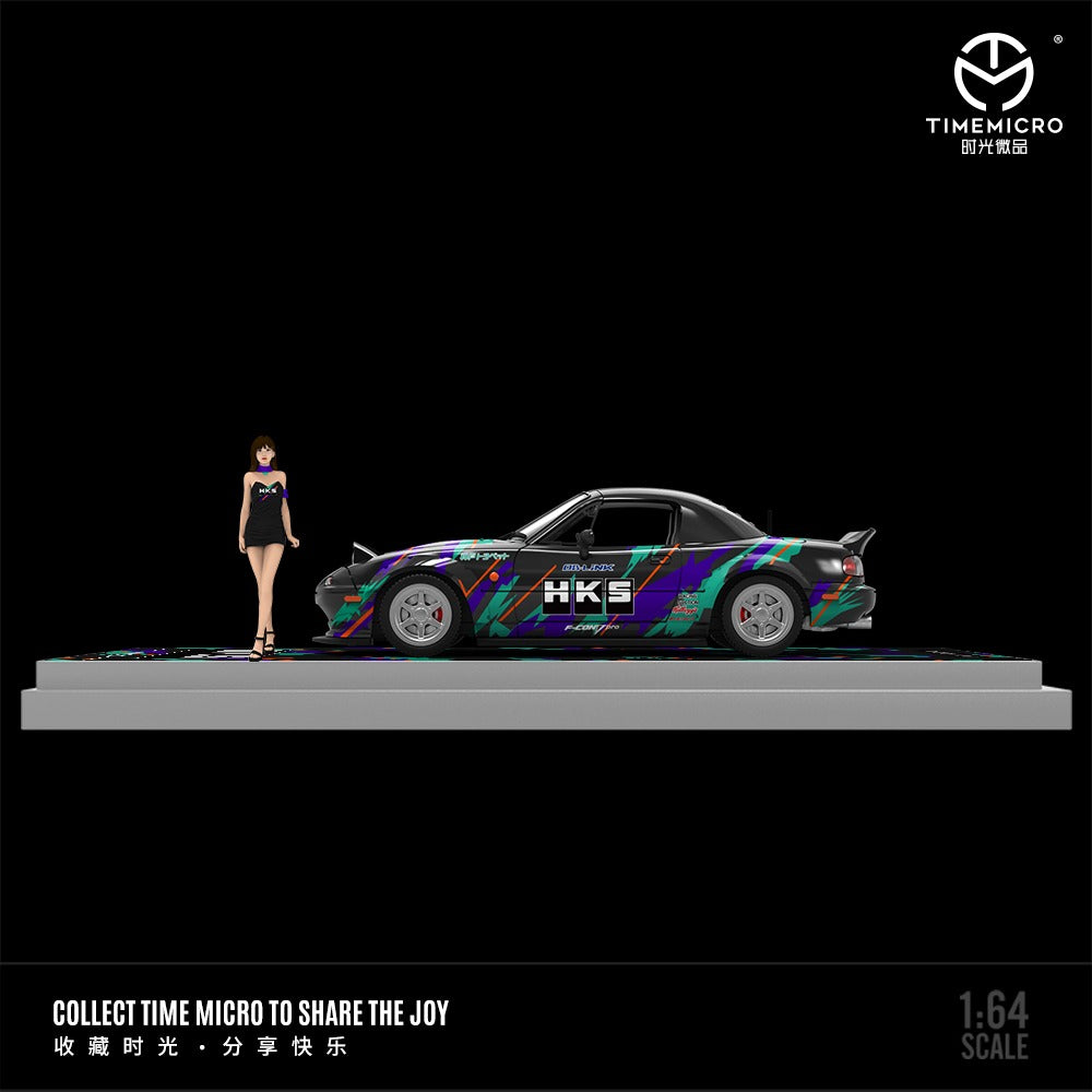 (Pre-Order) (TM646912-1) Mazda MX5-HKS livery with figurine