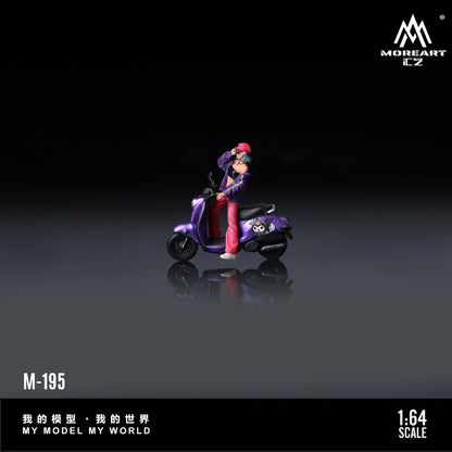 (Pre-Order) (MO222195) Kuromi Retro Motorcycle with Figure Resin Model