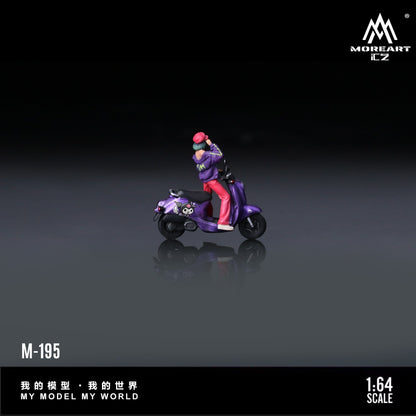 (Pre-Order) (MO222195) Kuromi Retro Motorcycle with Figure Resin Model