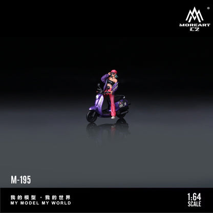 (Pre-Order) (MO222195) Kuromi Retro Motorcycle with Figure Resin Model