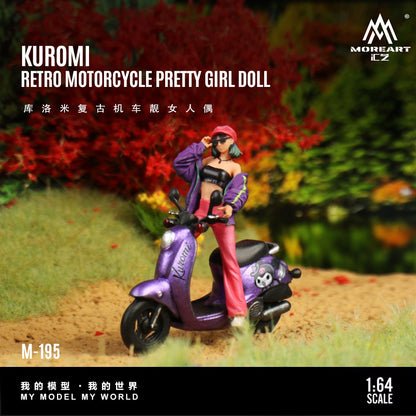 (Pre-Order) (MO222195) Kuromi Retro Motorcycle with Figure Resin Model