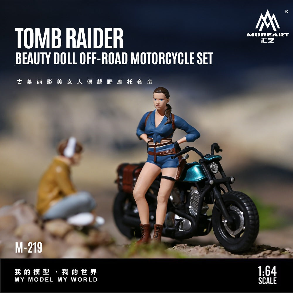 (Pre-Order) (MO222219) Tomb Raider Female Figure Off-road Motorcycle Set Resin