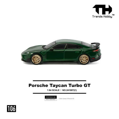 (Pre-Order) 241087(C) Trends Hobby 1/64 Porsche Taycan Turbo GT - GREEN