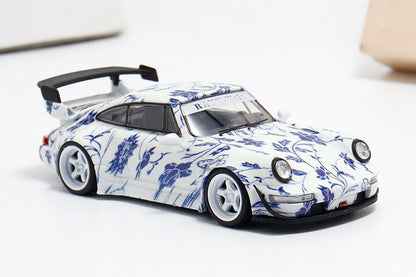 Flame - Porsche RWB 993 - Luminous Blue - Porcelain Pattern